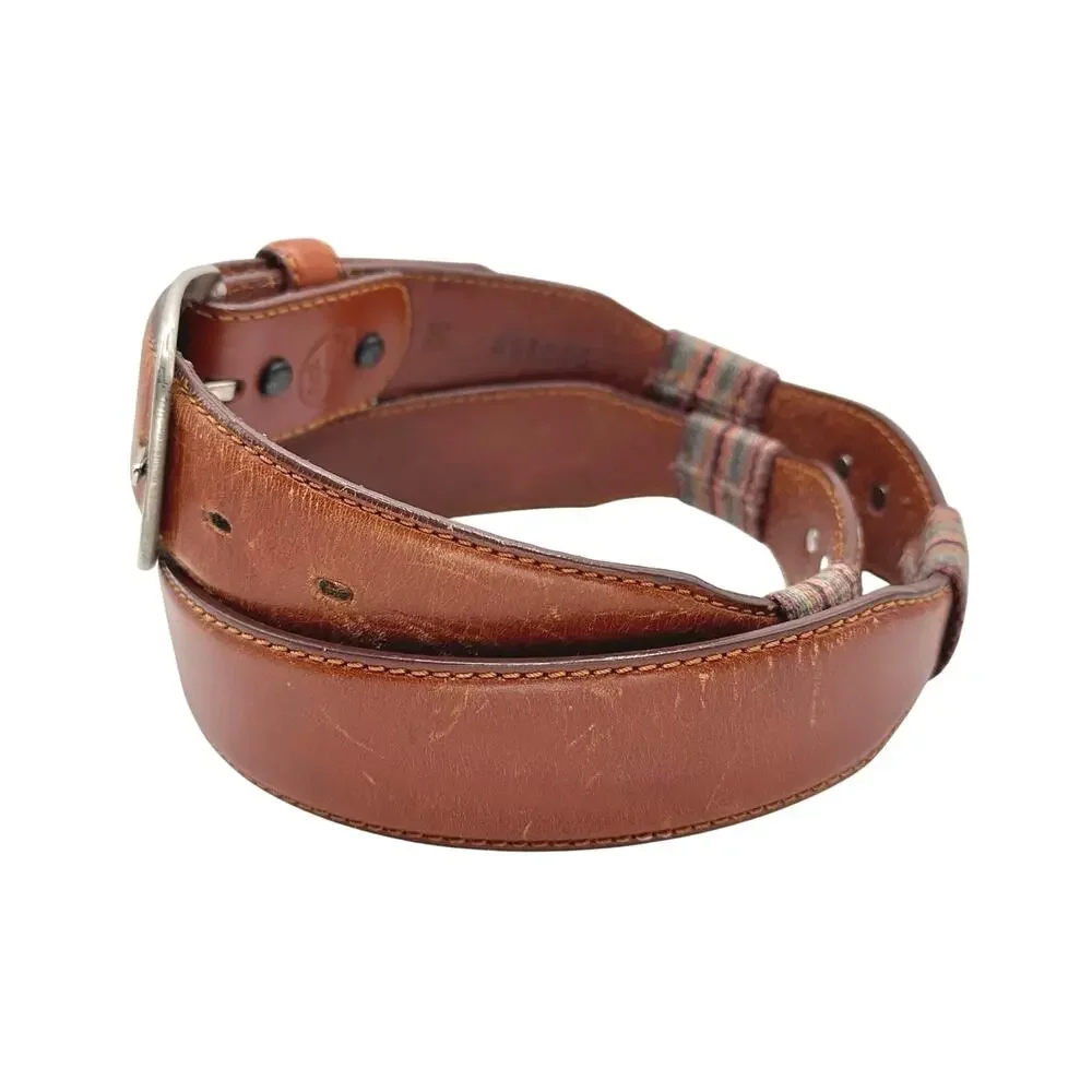 Silver Creek | Men | Vintage Banded Western Silver Medallion Leather Belt | 36